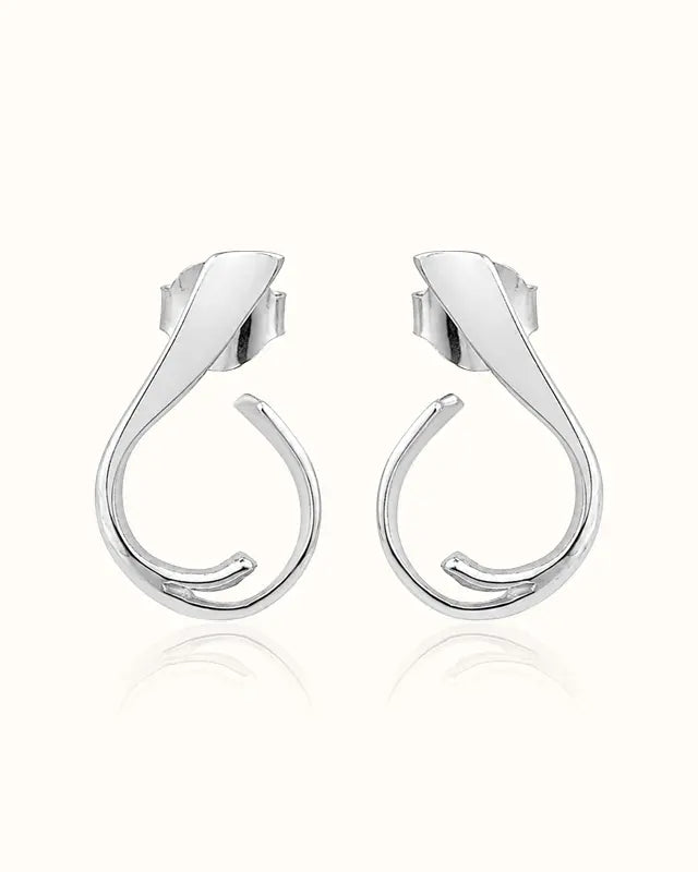 Aurora Curve Earrings I variant--silver