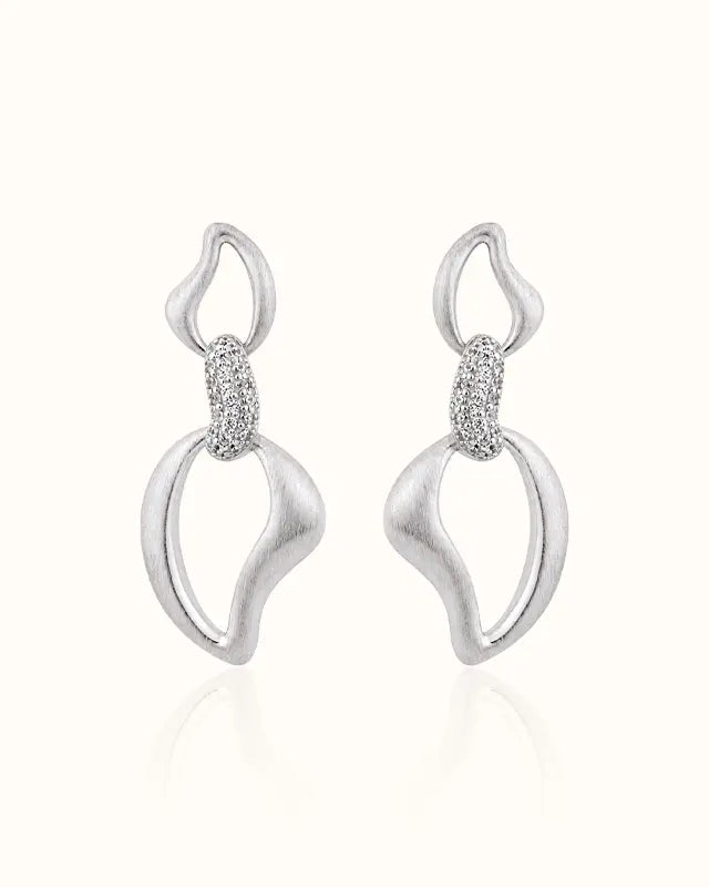 Sculptural Drop Earrings I variant--silver