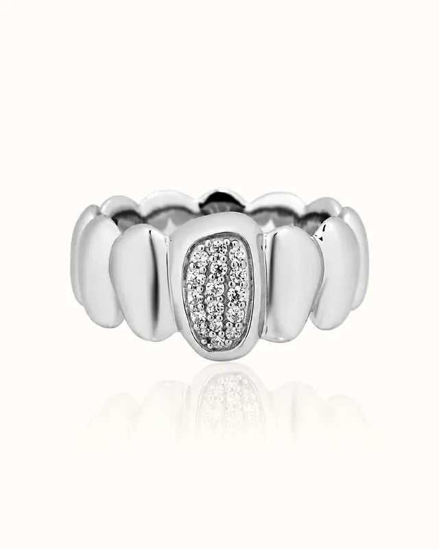 Orbit Crystal Statement Ring | variant--silver