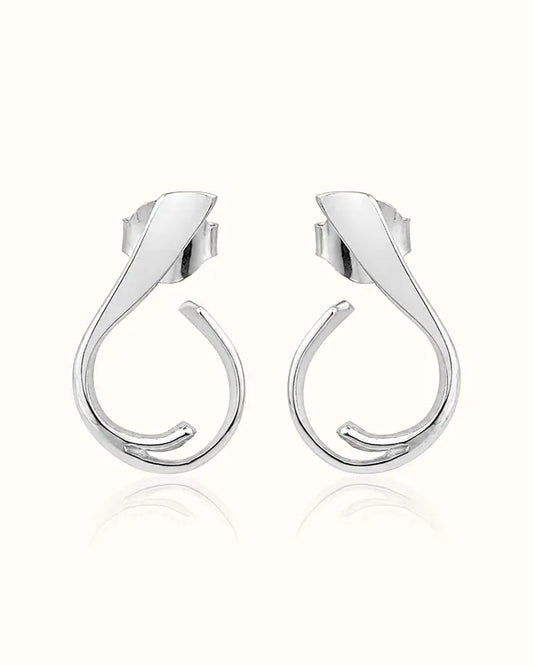 Aurora Curve Earrings I variant--silver