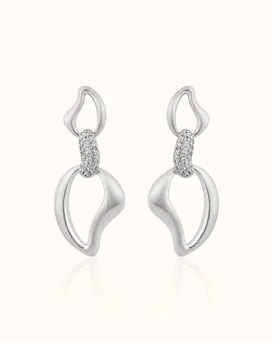 Sculptural Drop Earrings I variant--silver