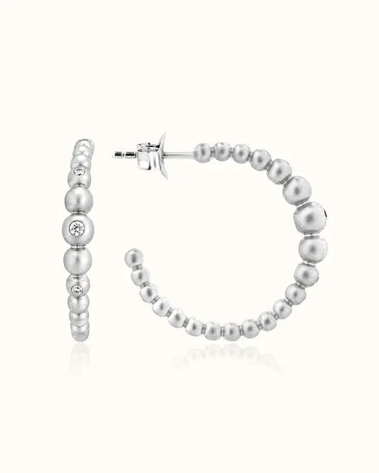 Beaded Hoop Earrings I variant--silver