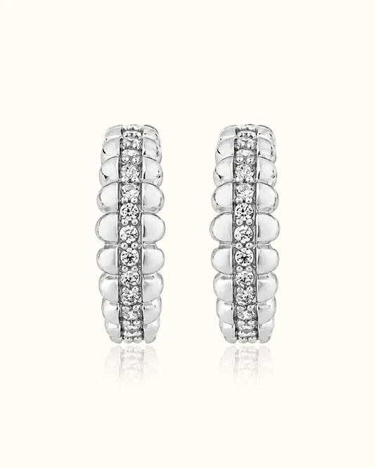 Pavé Huggie Earrings I variant--silver