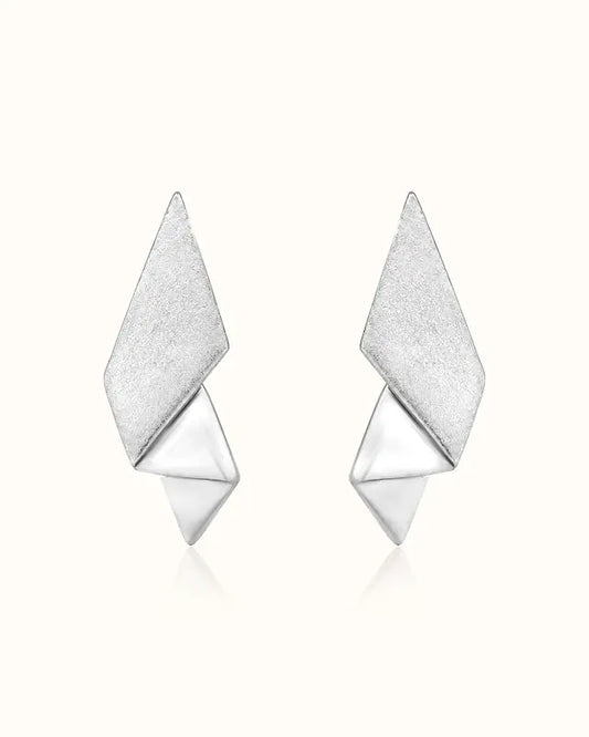 Fold Stud Earrings I variant--silver