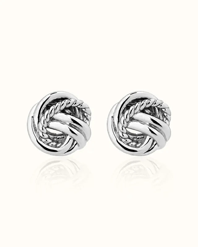 Weave Stud Earrings I variant--silver