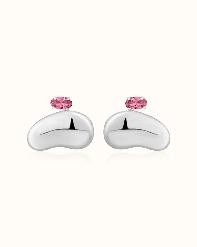 Nova Curve Earrings – Glow I variant--silver