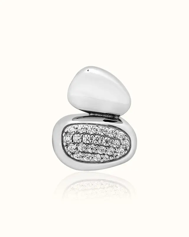Orbit Crystal Pendant Necklace I variant--silver