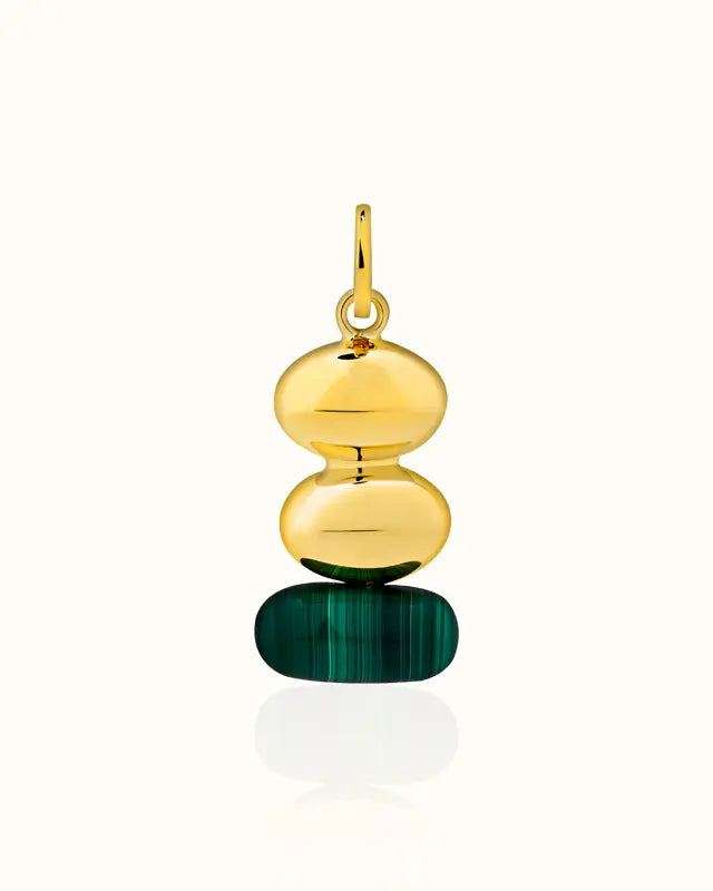 Nova Curve Pendant – Green I variant--silver