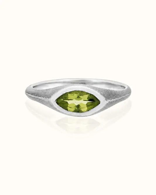 Halo Ring Peridot | variant--silver
