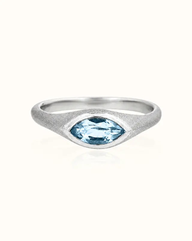 Halo Ring Blue Topaz | variant--silver