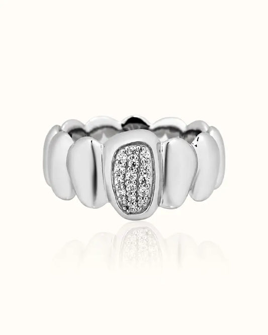 Orbit Crystal Statement Ring | variant--silver
